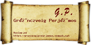 Grünczveig Perjámos névjegykártya